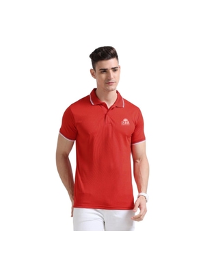 Greys&Blues PrimoKnit Polo Tshirt- Red with White Tipping